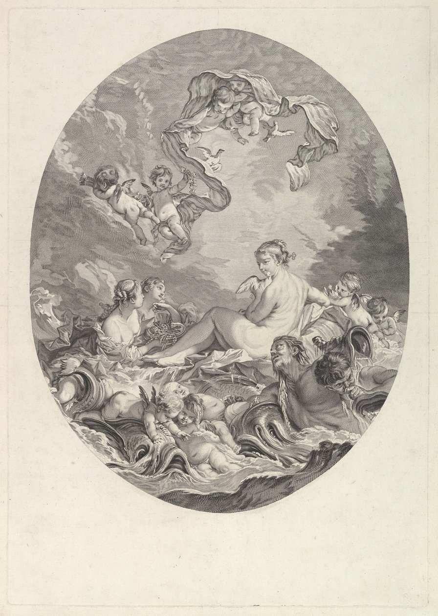 El nacimiento y triunfo de Venus, siglo XVIII de Jean Daullé