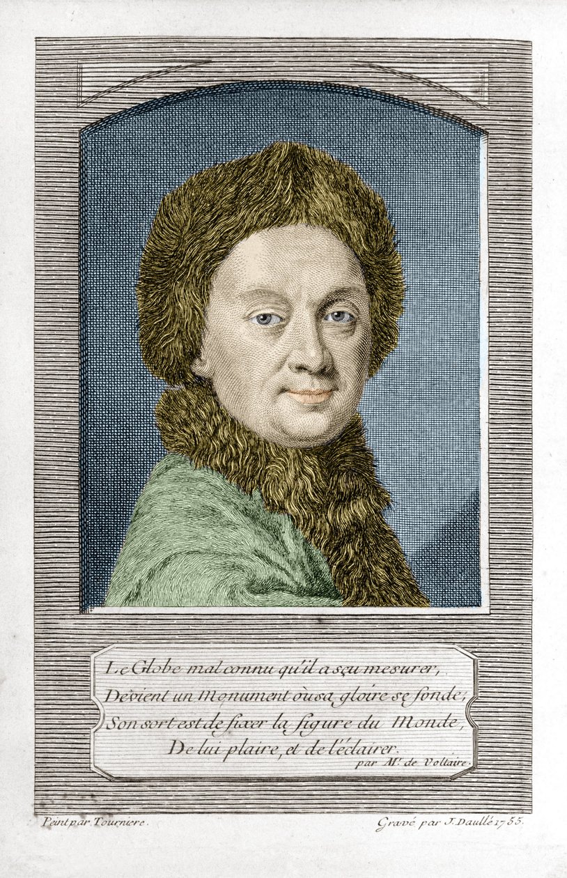 Pierre Louis Moreau de Maupertuis, astrónomo (1698 - 1759), grabado por J. Daullé en 1755 de Jean Daullé