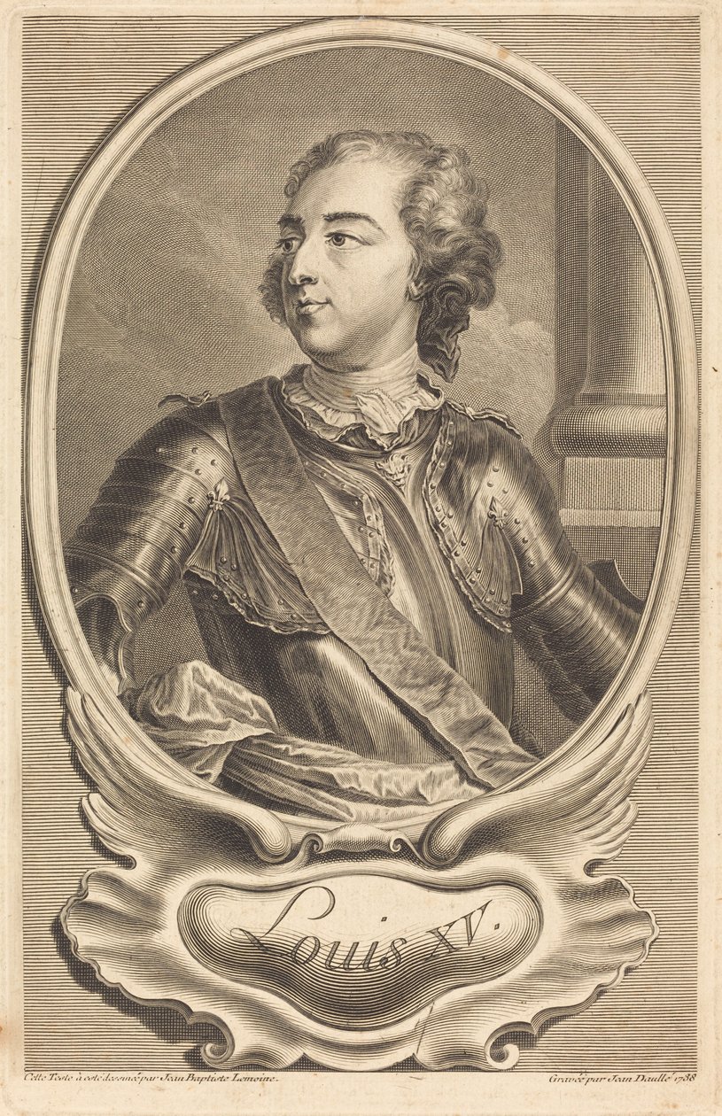 Luis XV de Jean Daullé after Jean Baptiste Lemoyne II