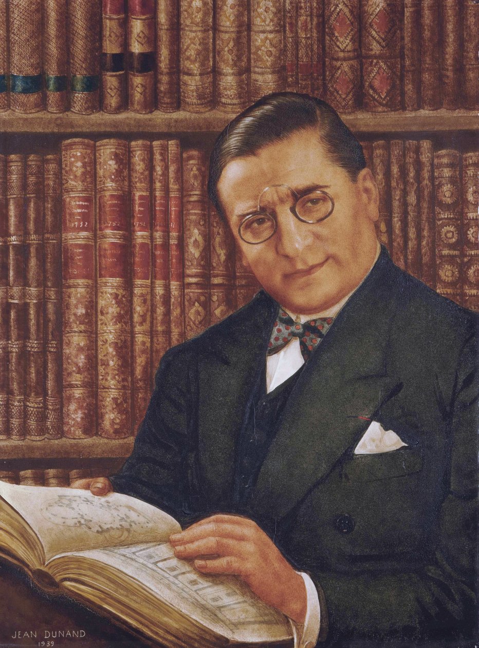 Armand Albert Rateau en su biblioteca, por Jean Dunand (1877-1942) de Jean Dunand