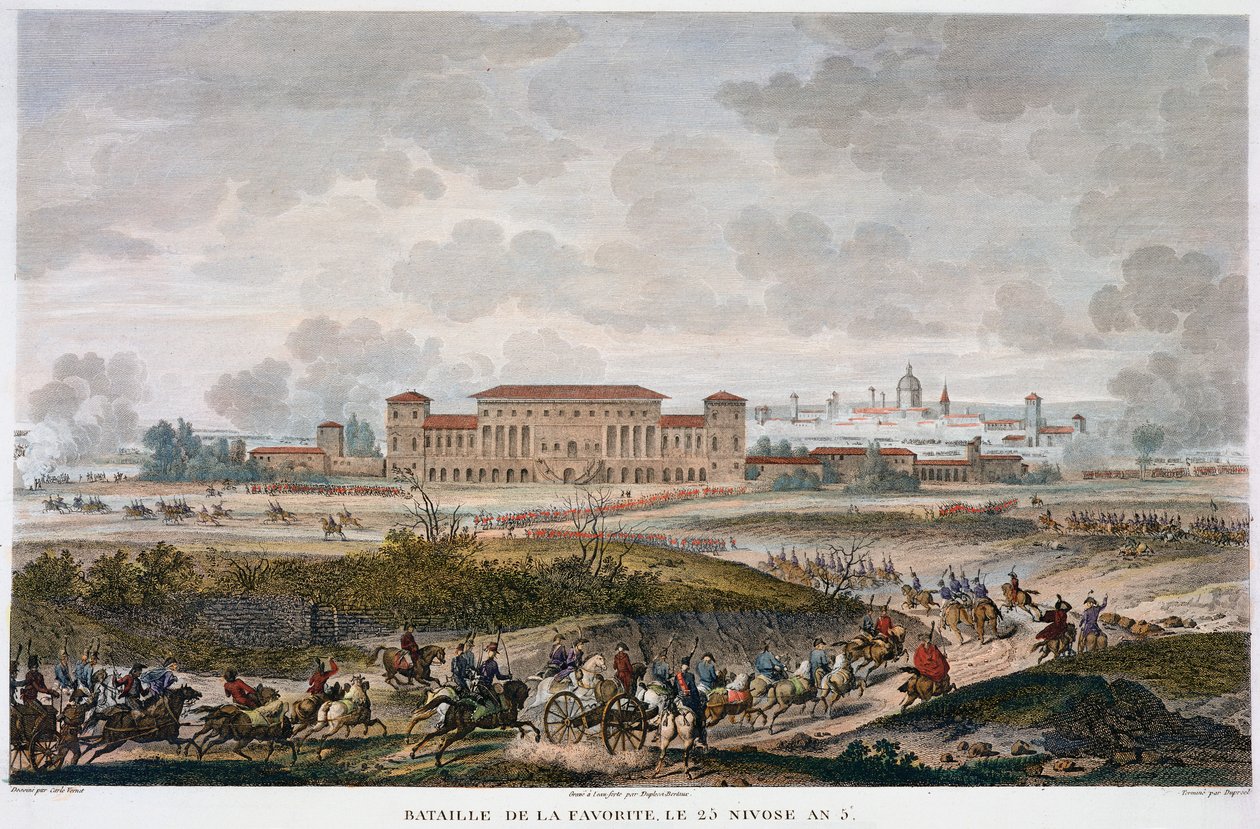 La batalla de La Favorita, Italia, 25 Nivose, Año 5 enero 1797 de Jean Duplessis Bertaux