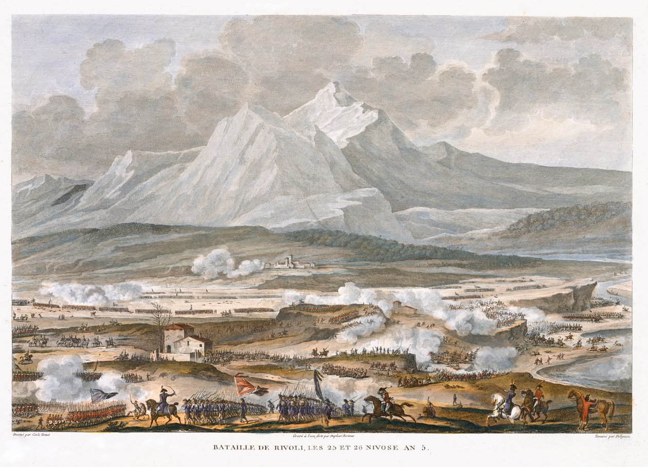 La Batalla de Rivoli, 25 y 26 Nivoso, Año 5, enero 1797 de Jean Duplessis Bertaux