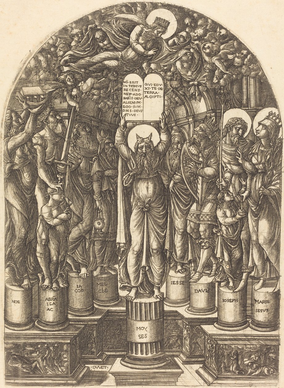 Moisés rodeado por los patriarcas de Jean Duvet
