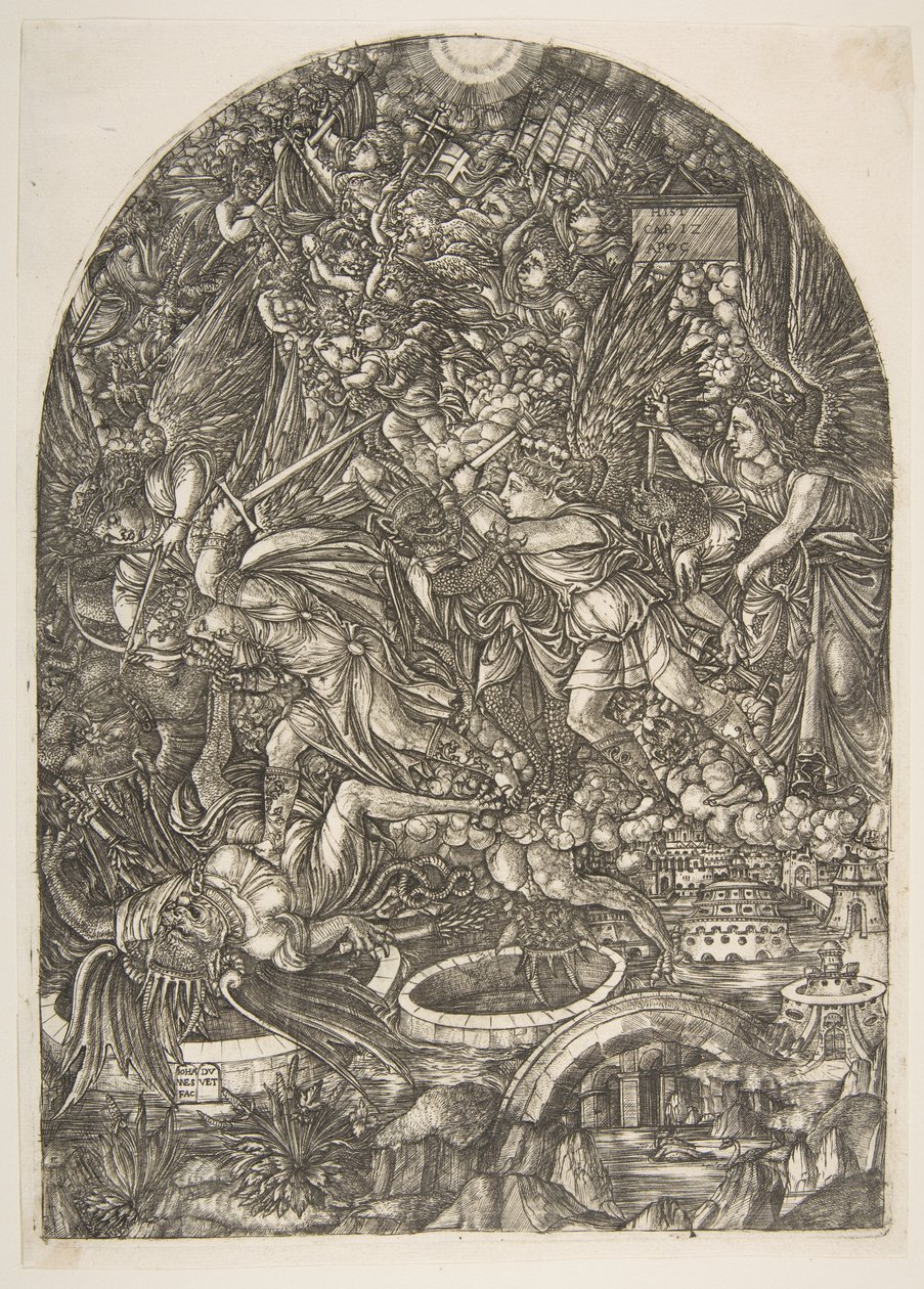 San Miguel y el Dragón, del Apocalipsis, s.f. de Jean Duvet