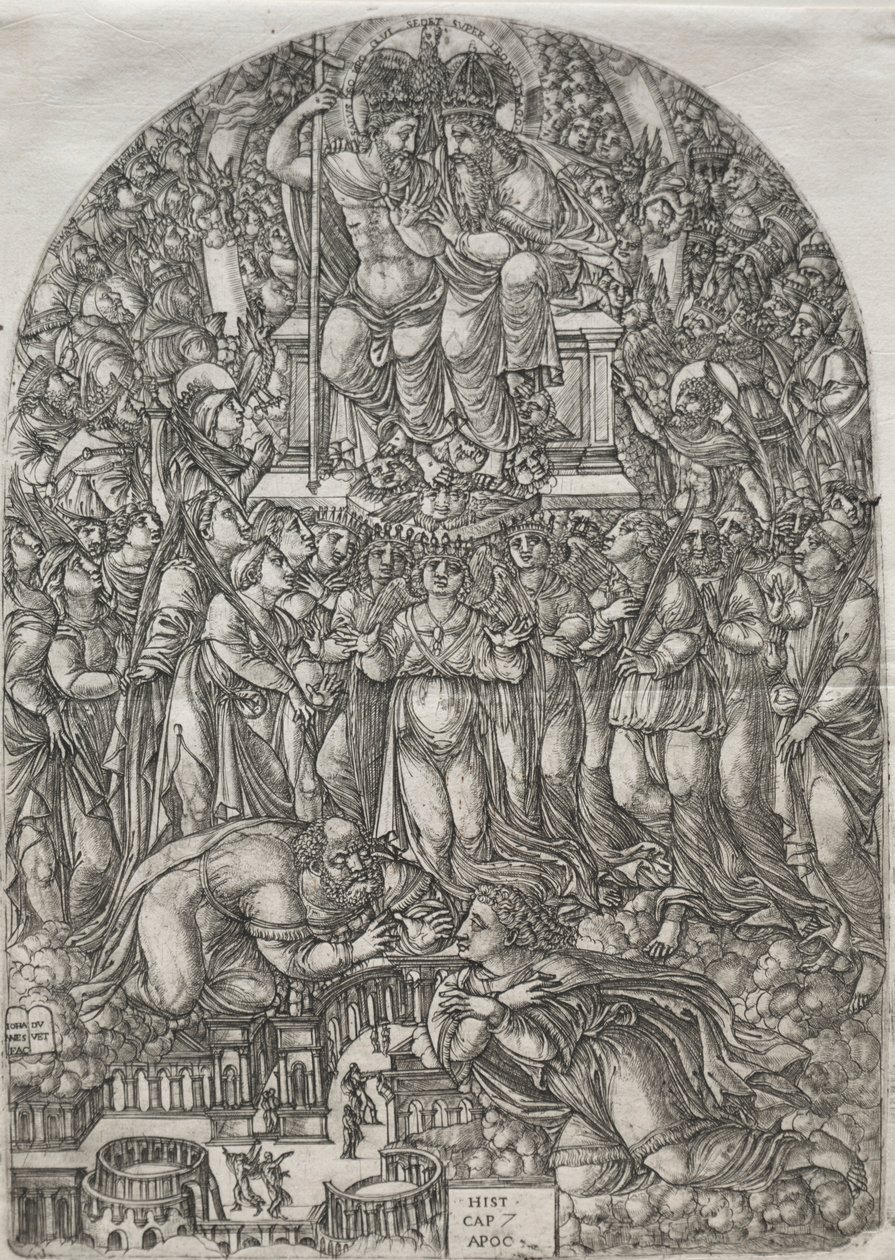 El Apocalipsis: Una multitud innumerable que está ante el trono, 1555 de Jean Duvet