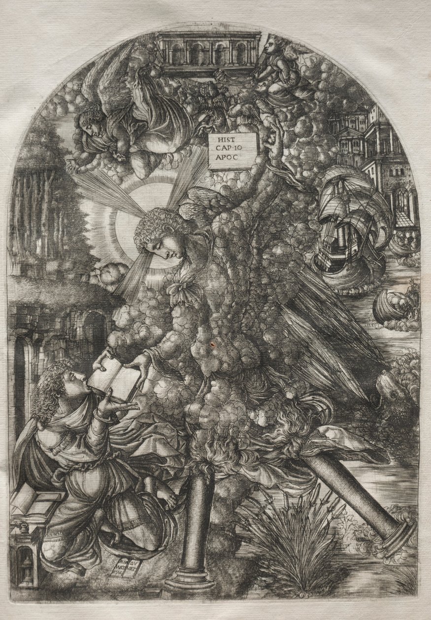 El Apocalipsis: El ángel da a San Juan el libro para comer, 1546-1556 de Jean Duvet