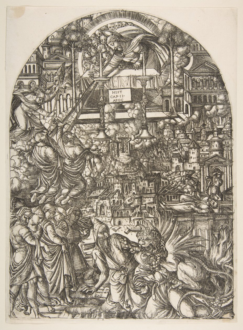 La medición del templo, del Apocalipsis de Jean Duvet