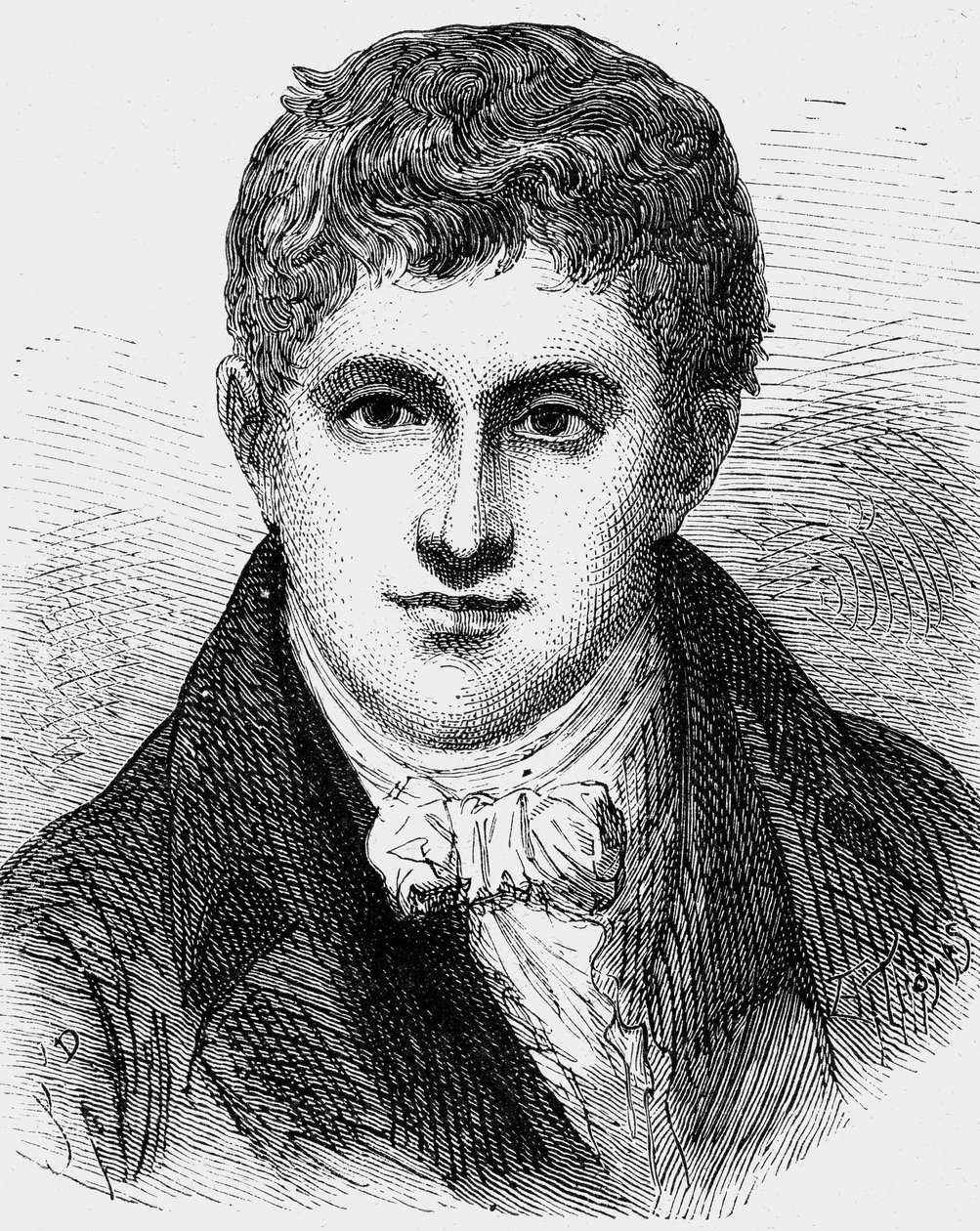 Humphry Davy (1778-1829) físico y químico inglés, grabado de Jean Edouard Dargent