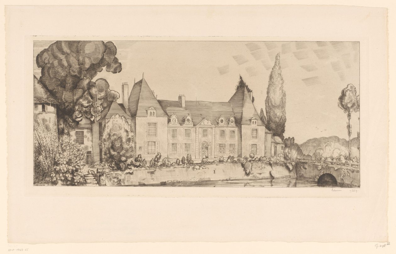 Vista de un castillo junto al agua
Vista del castillo de Villaines de Jean Emile Laboureur (signed by artist)
