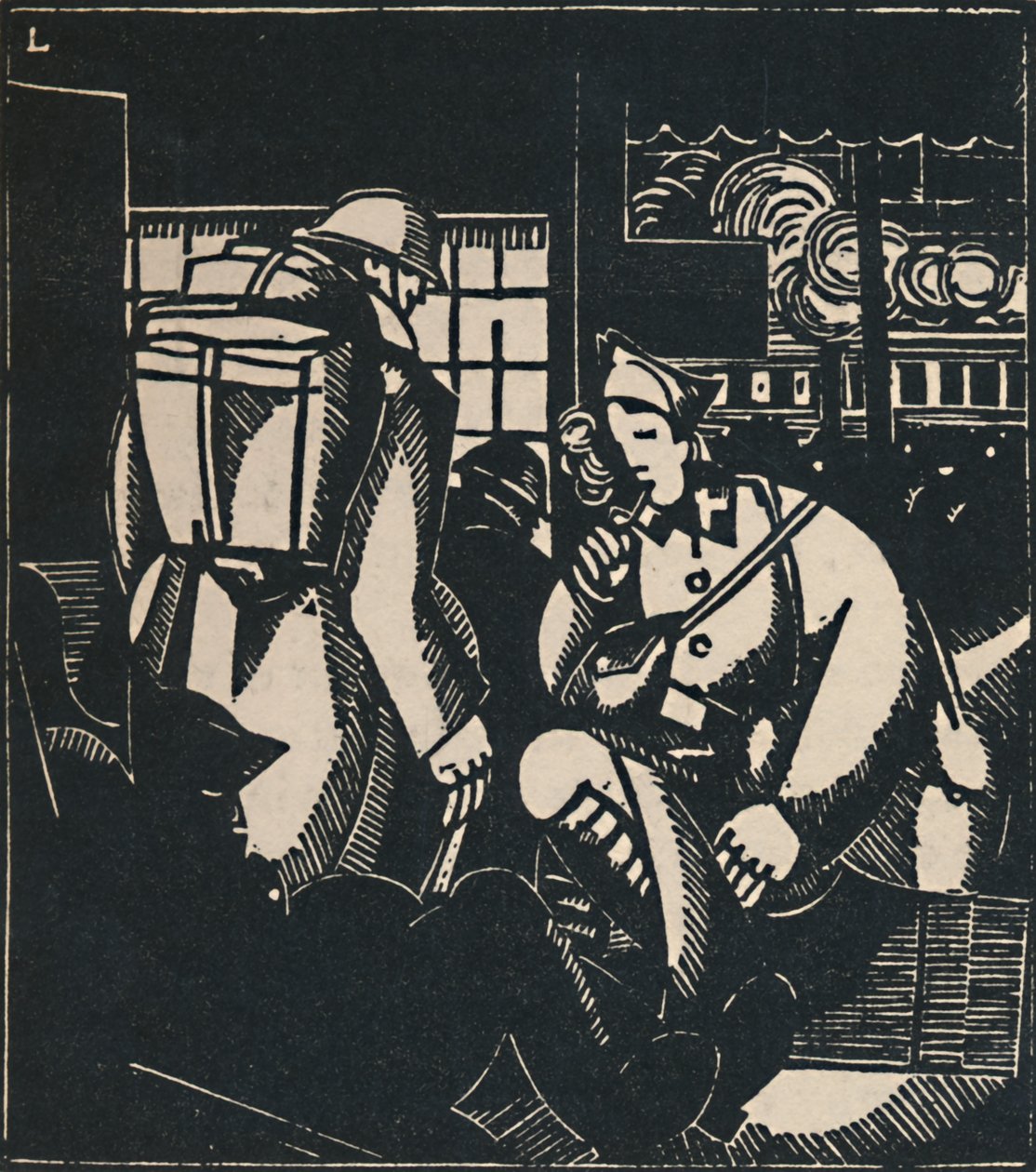 Les Soldats À La Gare, 1919 de Jean Emile Laboureur