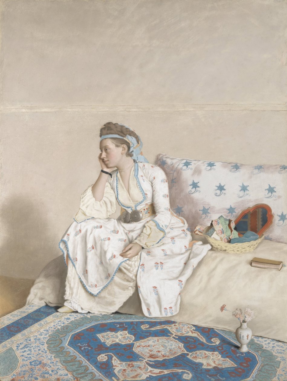 Marie Fargues, la mujer del pintor
Retrato de Marie Fargues, esposa del artista, en traje turco de Jean Étienne Liotard