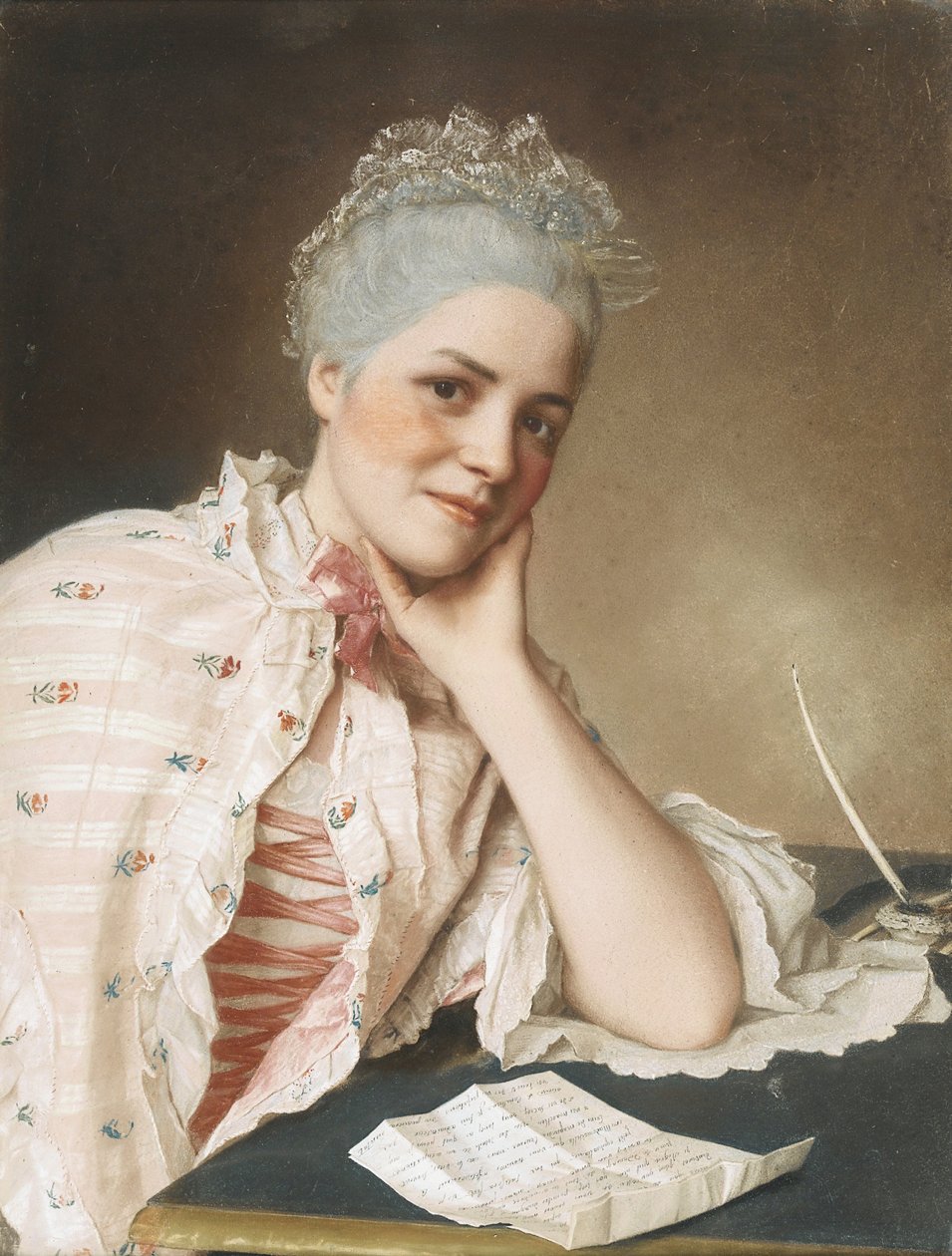 Retrato de la cantante Mademoiselle Louise Jacquet, c. 1750 de Jean Étienne Liotard