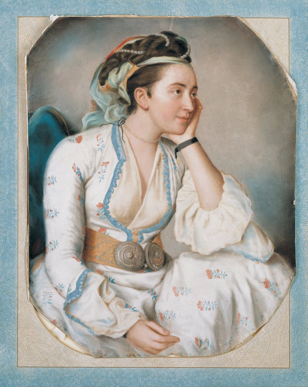 Mujer con vestido turco, mediados del siglo XVIII de Jean Étienne Liotard
