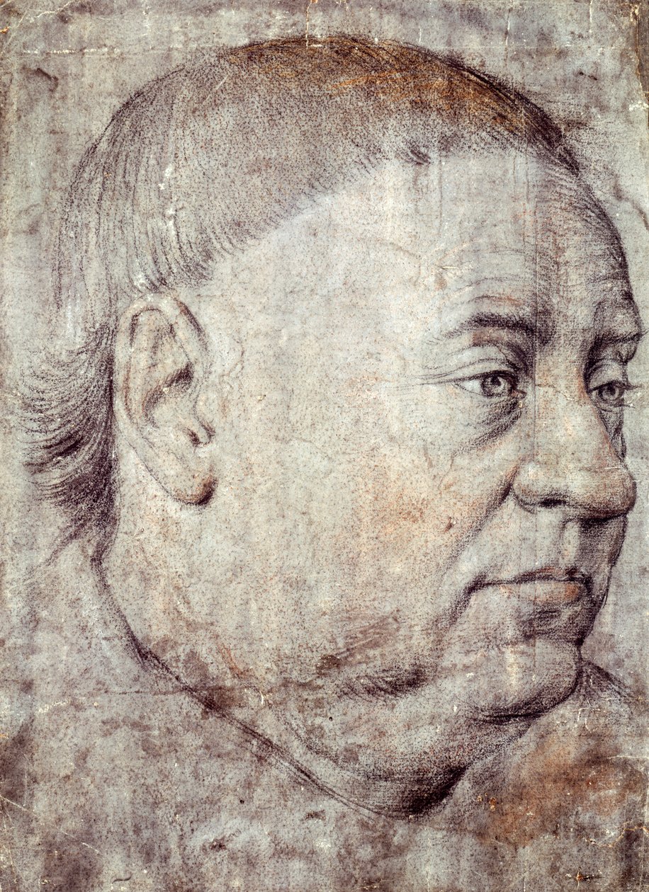 Dibujo para el retrato de Guillaume Jouvenel des Ursins, canciller de Carlos VII, de Jean Fouquet (hacia 1415-circa 1481) de Jean Fouquet