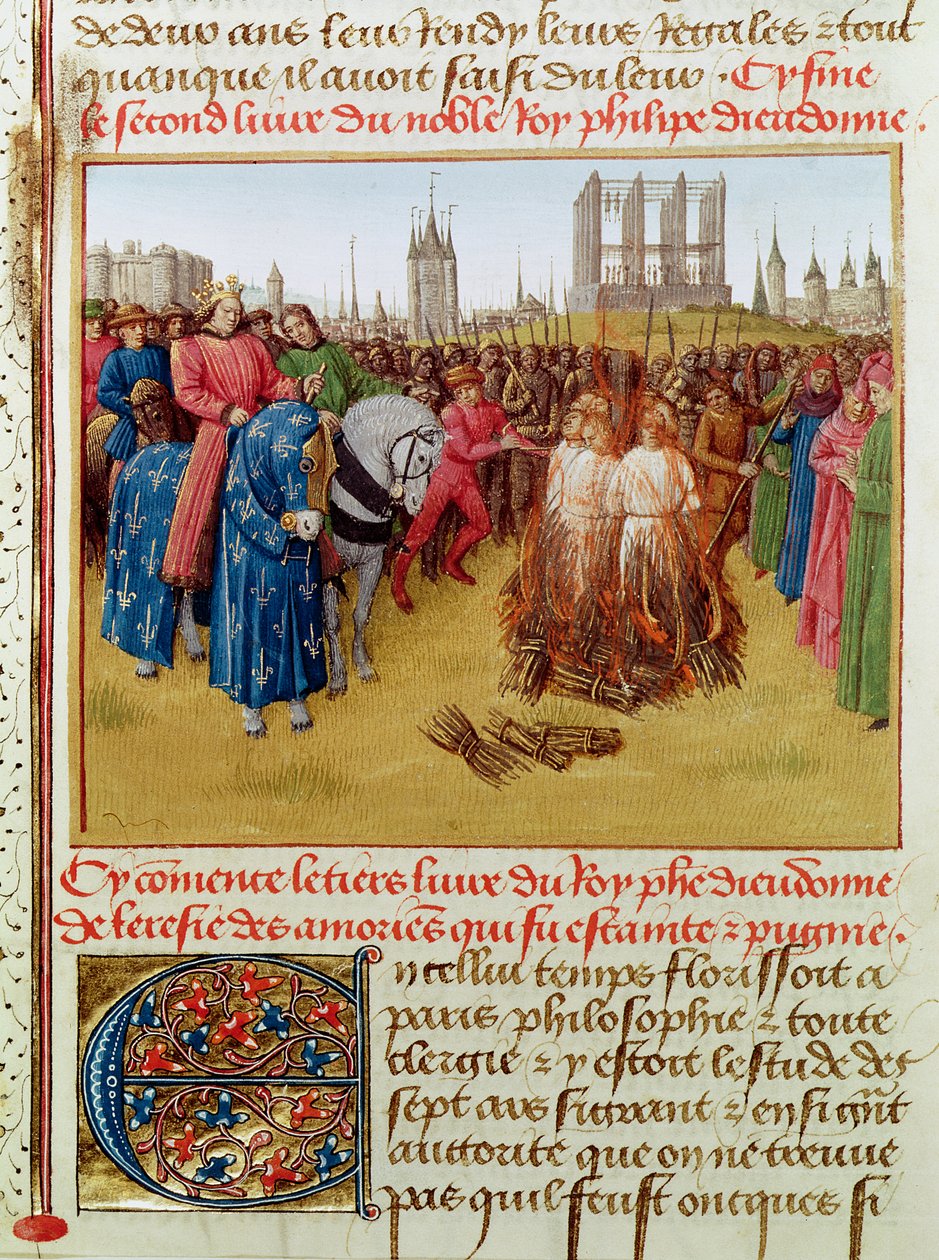 Fr 6465 f.236 Súplica de los herejes en 1210 de Jean Fouquet