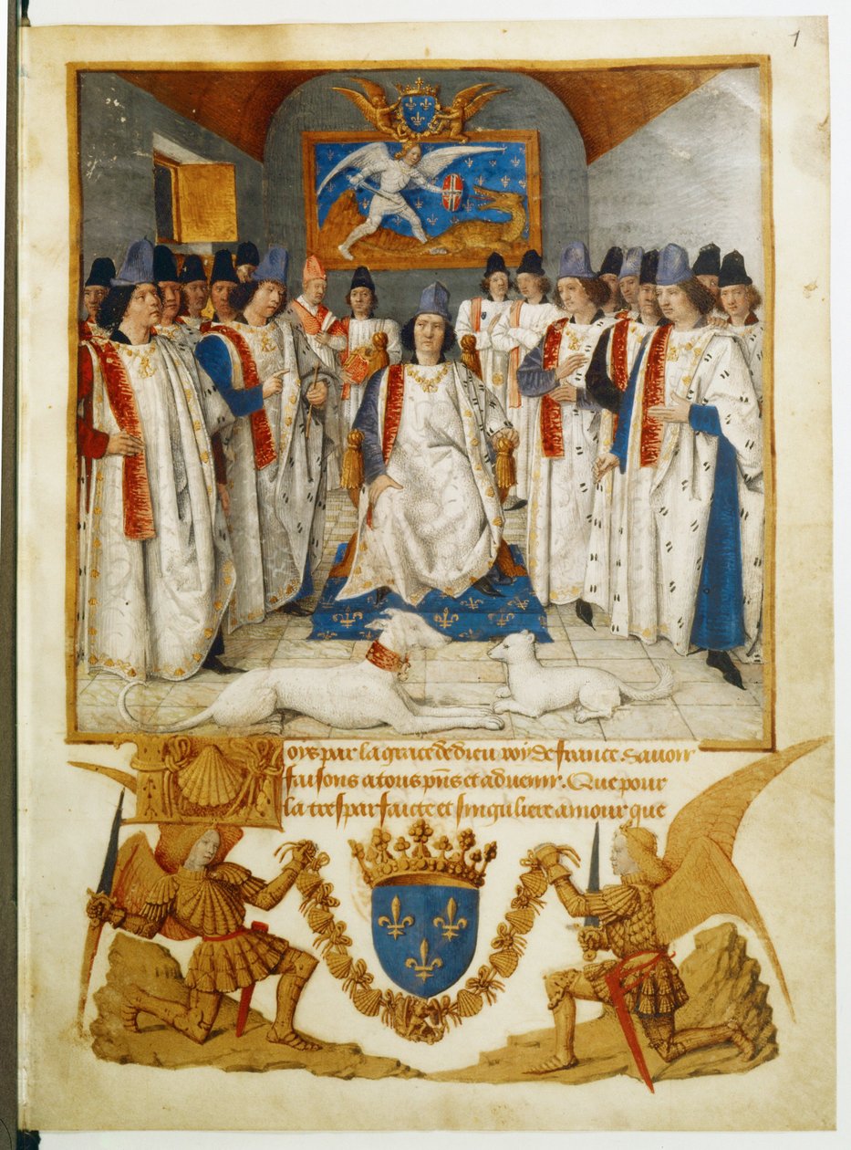 Luis XI preside una reunión de la orden de Saint Michel ... de Jean Fouquet