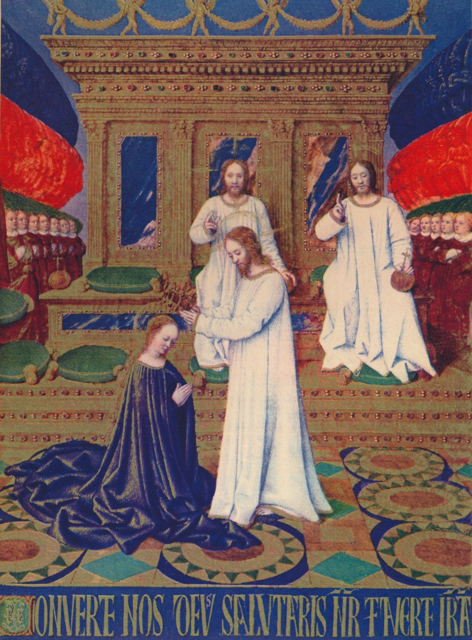 La Coronación de la Virgen, c1455, 1939 de Jean Fouquet