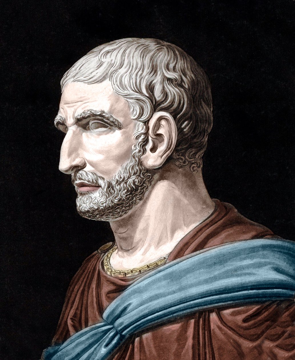 Retrato de Lucio Junio Bruto - Lucius Iunius Brutus (509-545 a.C.) - legendario fundador de la República Romana - grabado por Jean François Janinet (1752-1814) de Jean Francois (after) Janinet