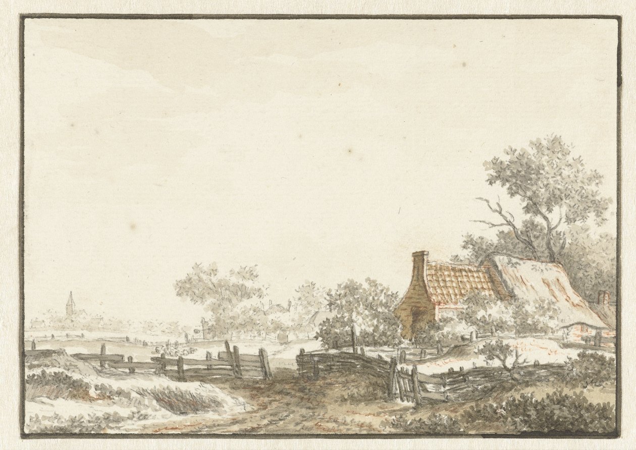 paisaje con granja de Jean François Delcourt