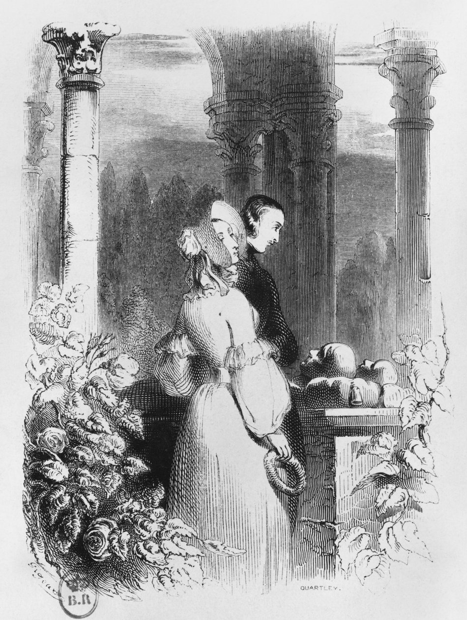 Visitando la tumba de Heloise y Abelard, ilustración de 