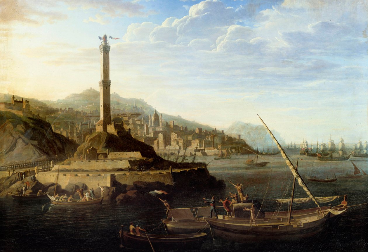 Guerra napoleónica: entrada en Génova del ejército francés comandado por el general Miollis el 24 de junio de 1800 de Jean Francois Hue