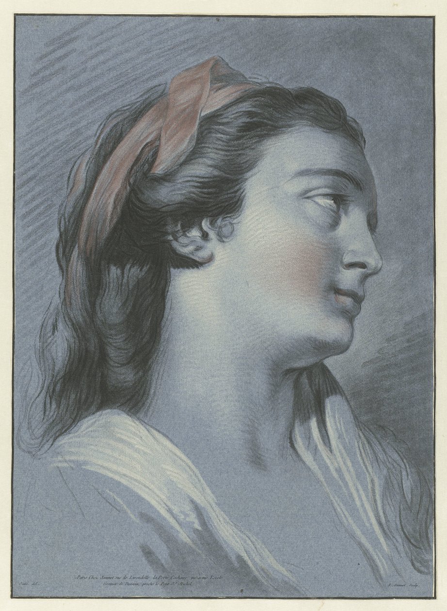 Cabeza de una mujer joven Camiseta de mujer de Jean Francois Janinet