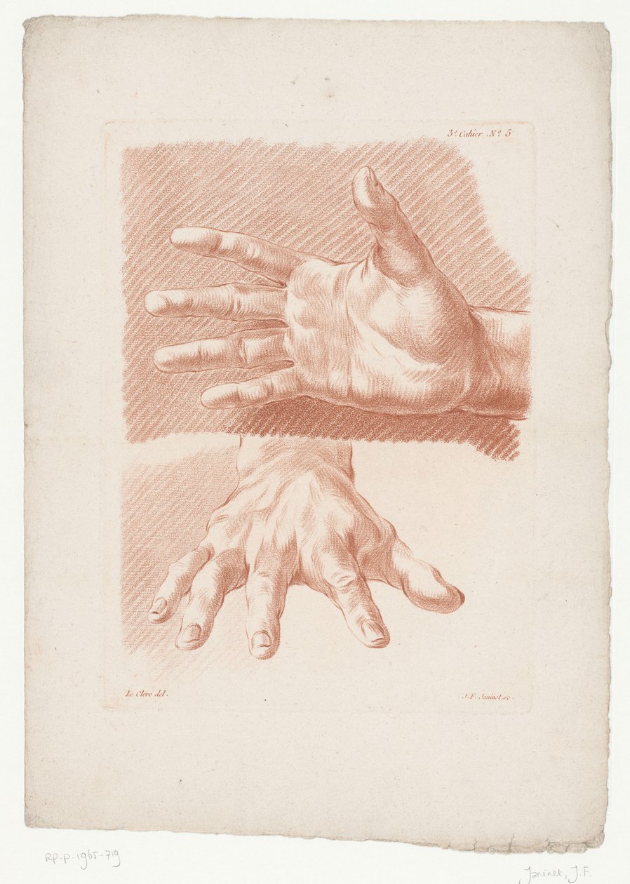 Dos manos Composiciones con partes del cuerpo humano (título de la serie) IIIe Cahier de Principes de Dessins d