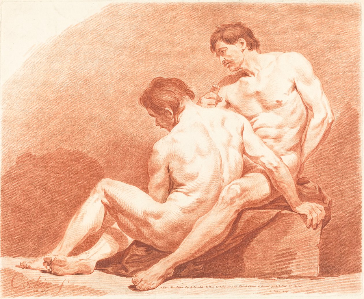 Dos desnudos masculinos de Jean Francois Janinet