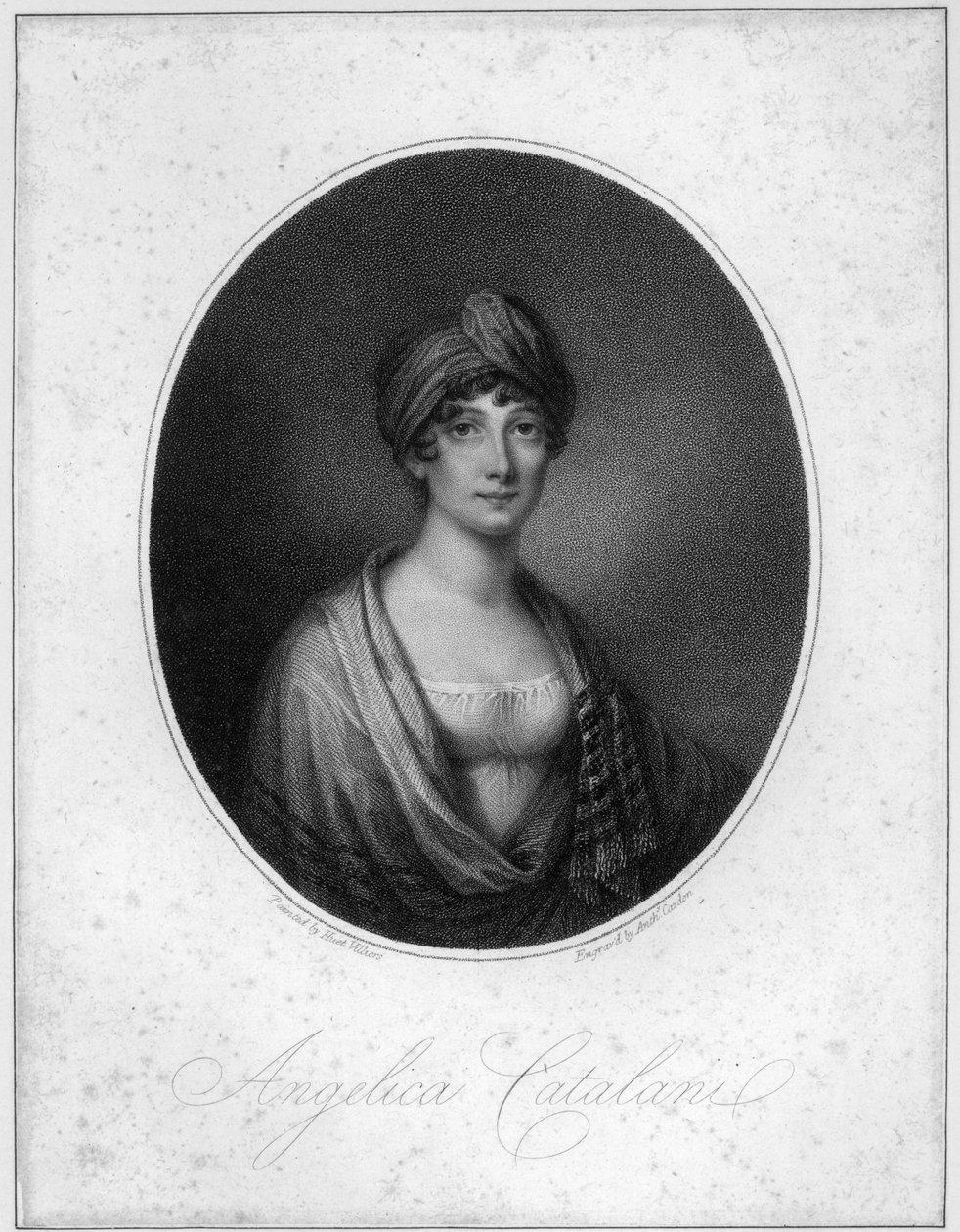 Angelica Catalani, grabado por Antoine Cardon de Jean Francois Marie Huet Villiers