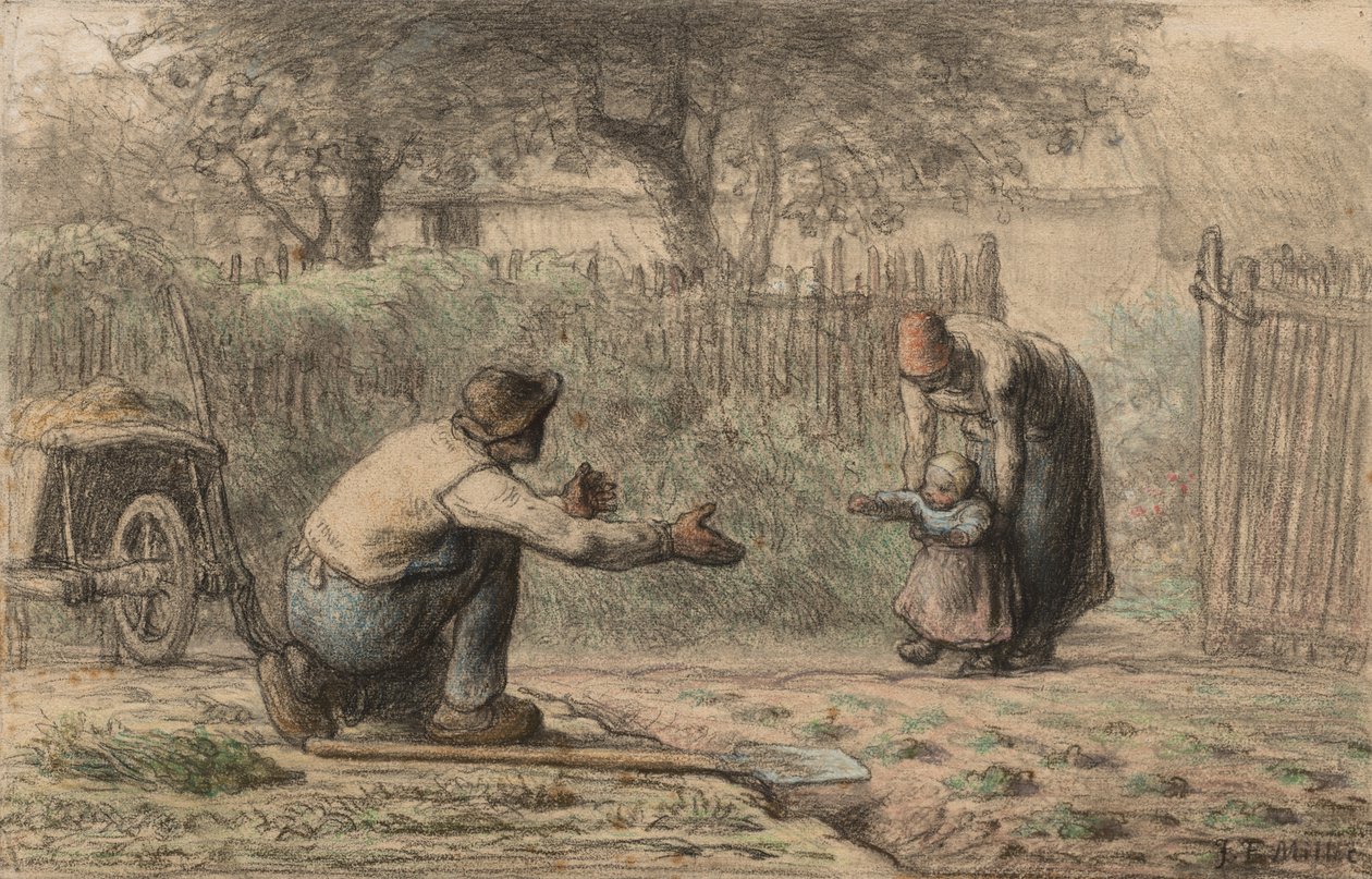 Primeros Pasos, c. 1858-1866 de Jean Francois Millet