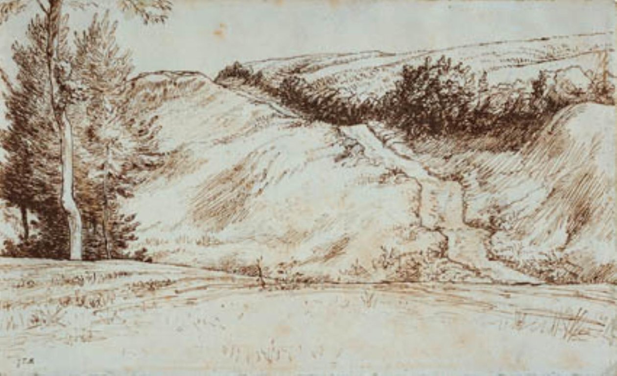 Paisaje con ladera cerca de Vichy de Jean-Francois Millet
