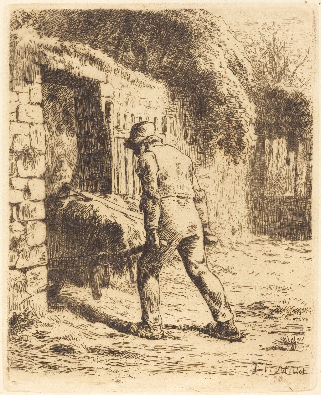 Hombre con carretilla de Jean Francois Millet