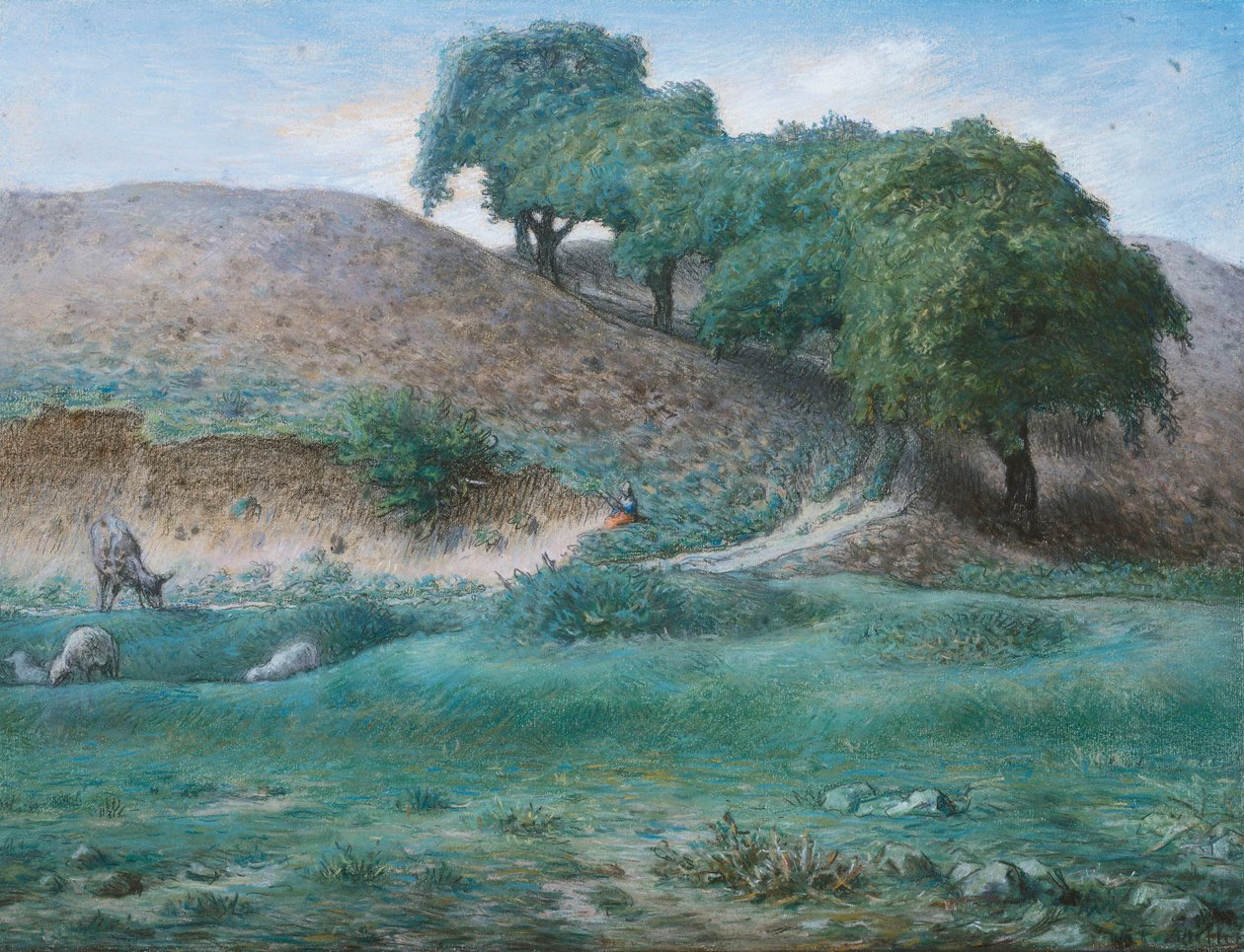 Camino con castaños cerca de Cusset de Jean Francois Millet