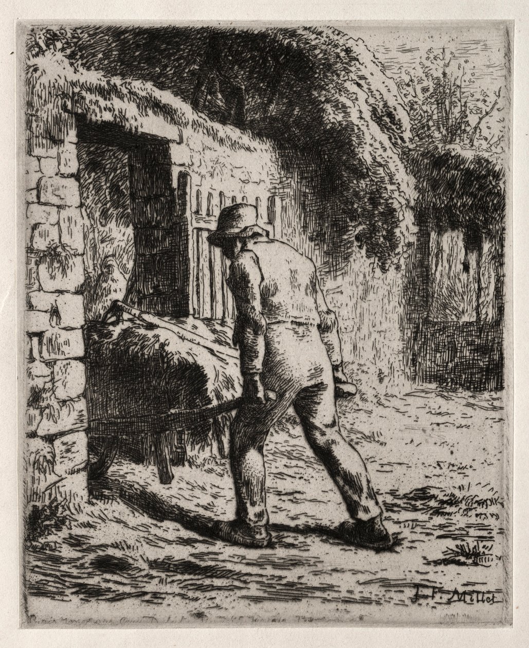 Campesino regresando del montón de estiércol, 1855-1856 de Jean Francois Millet