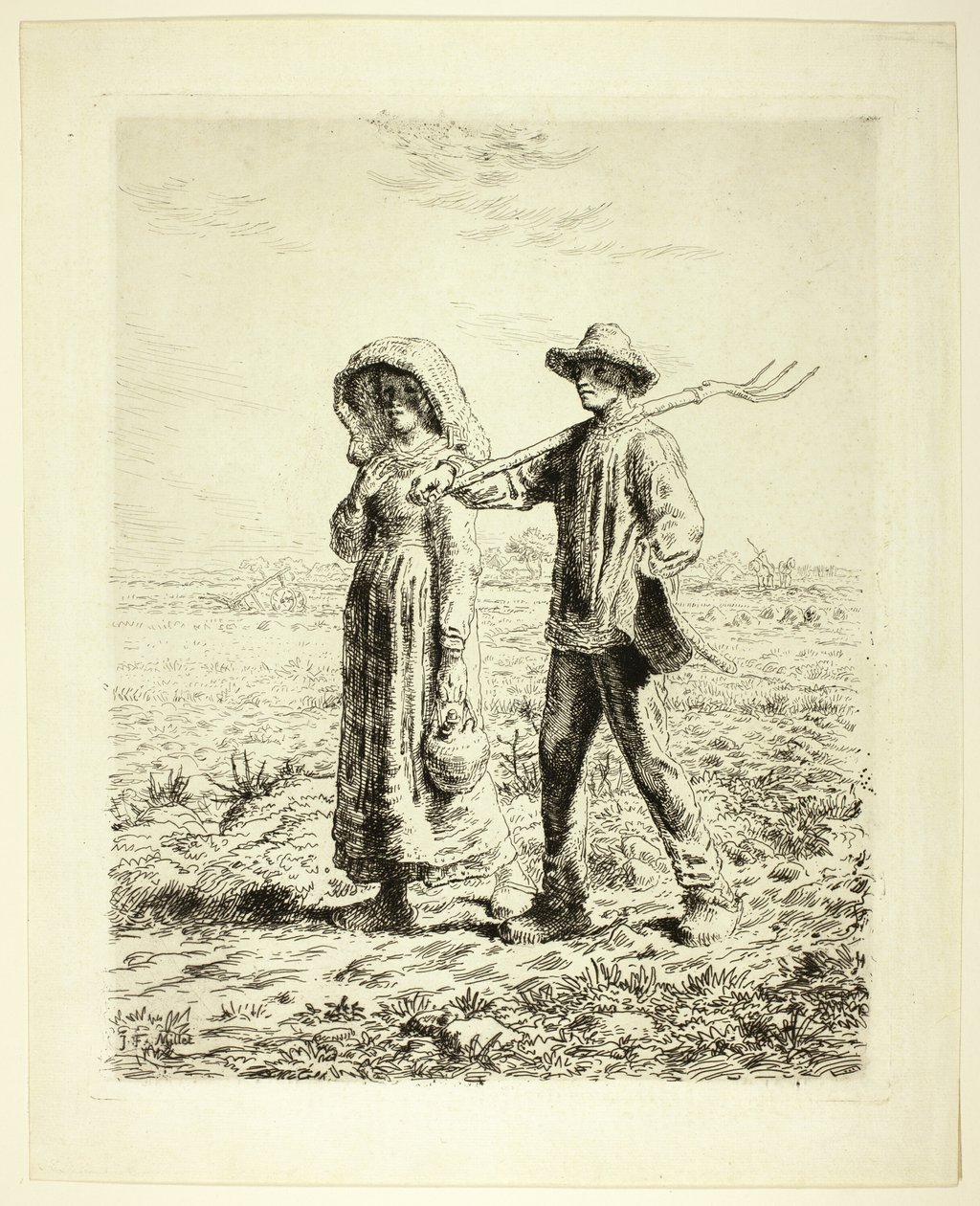 Campesinos yendo a trabajar de Jean Francois Millet