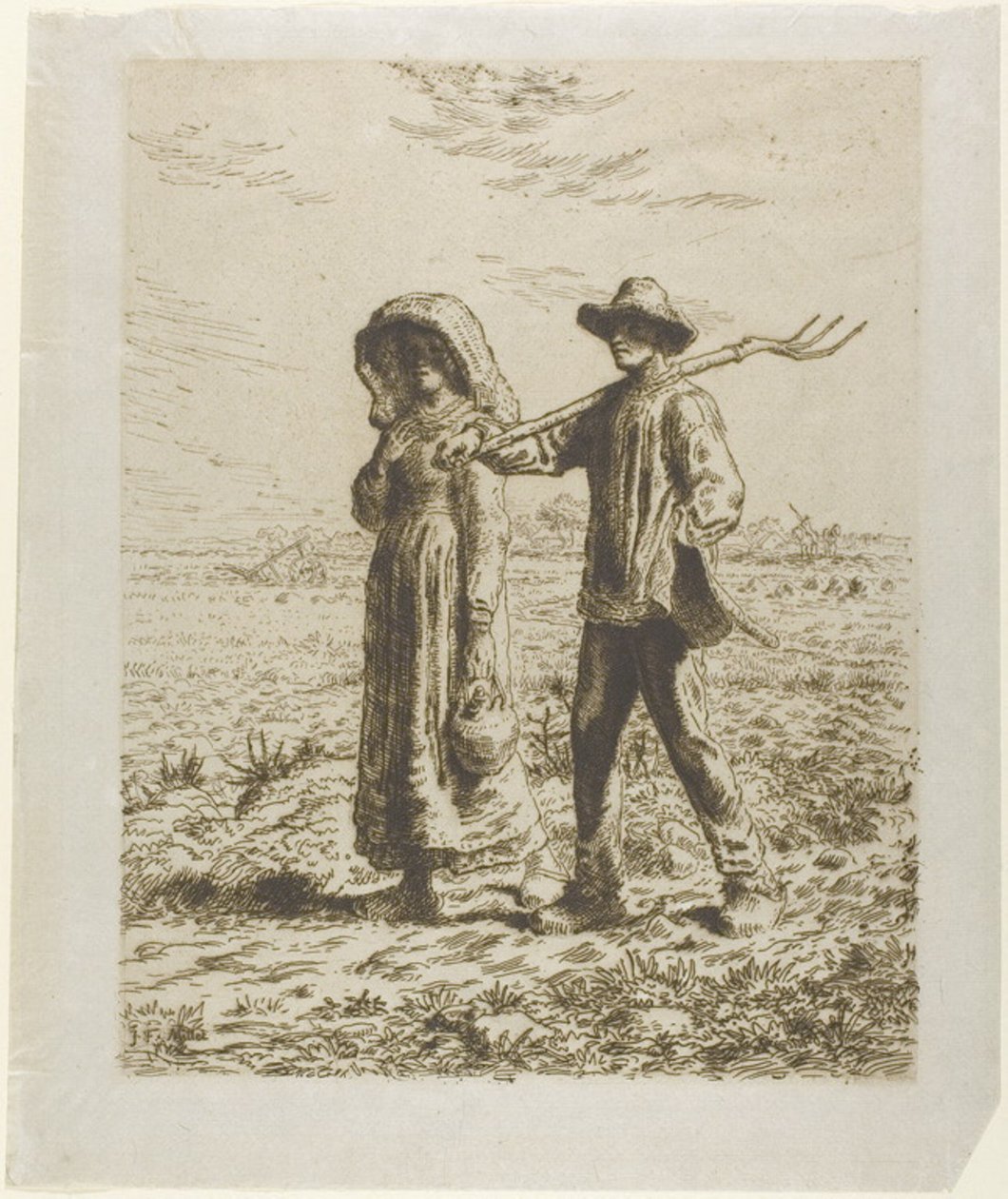 Campesinos yendo a trabajar de Jean Francois Millet