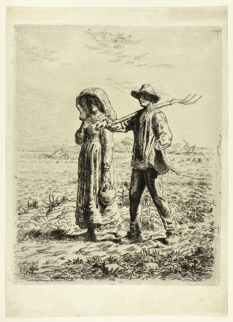 Campesinos yendo a trabajar de Jean Francois Millet