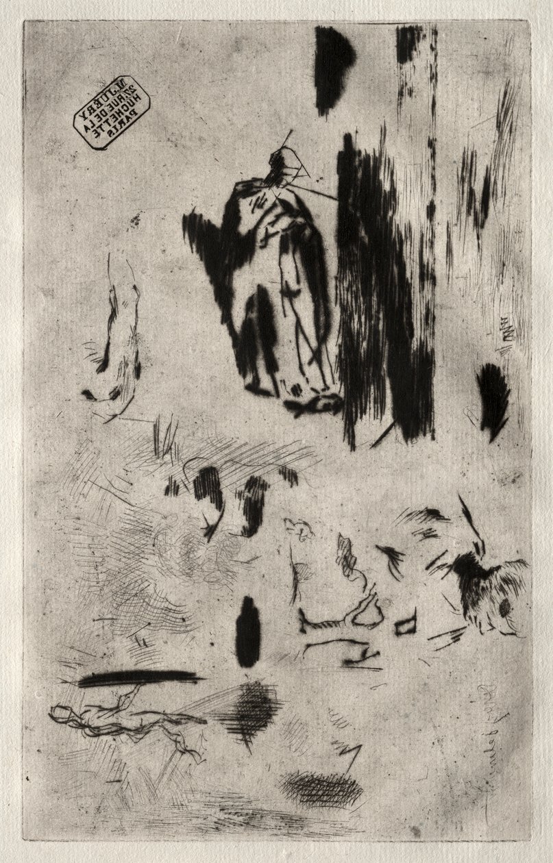 Plato con Bocetos de Jean Francois Millet
