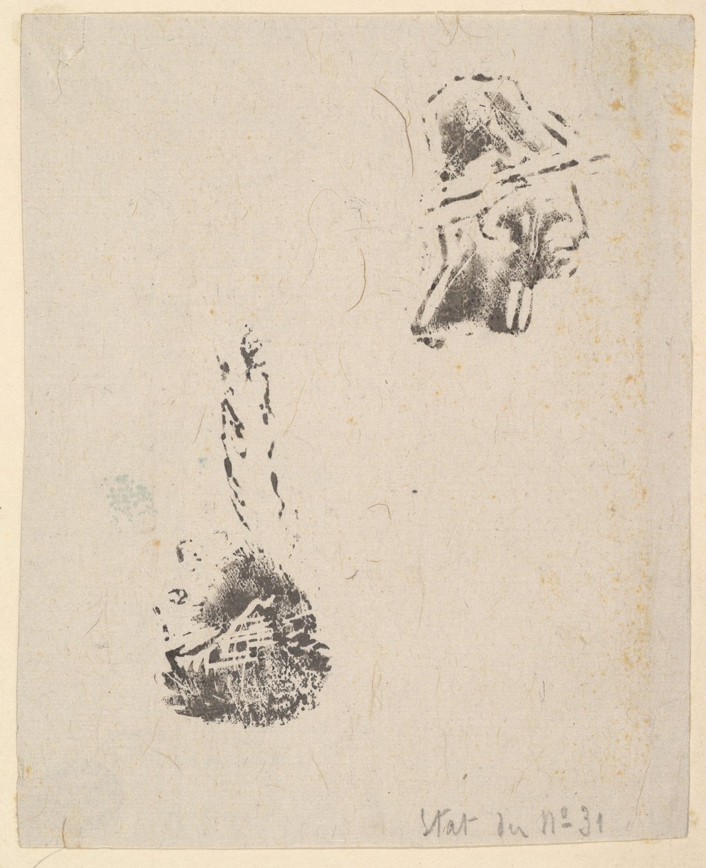 Prueba de un bloque de bocetos, 1834-75 de Jean Francois Millet