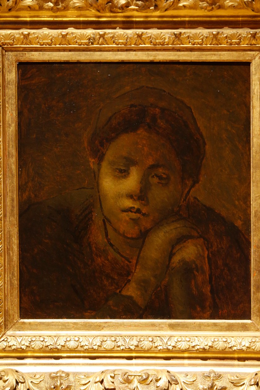 Pastor descansando en su bastón, 1872 de Jean Francois Millet
