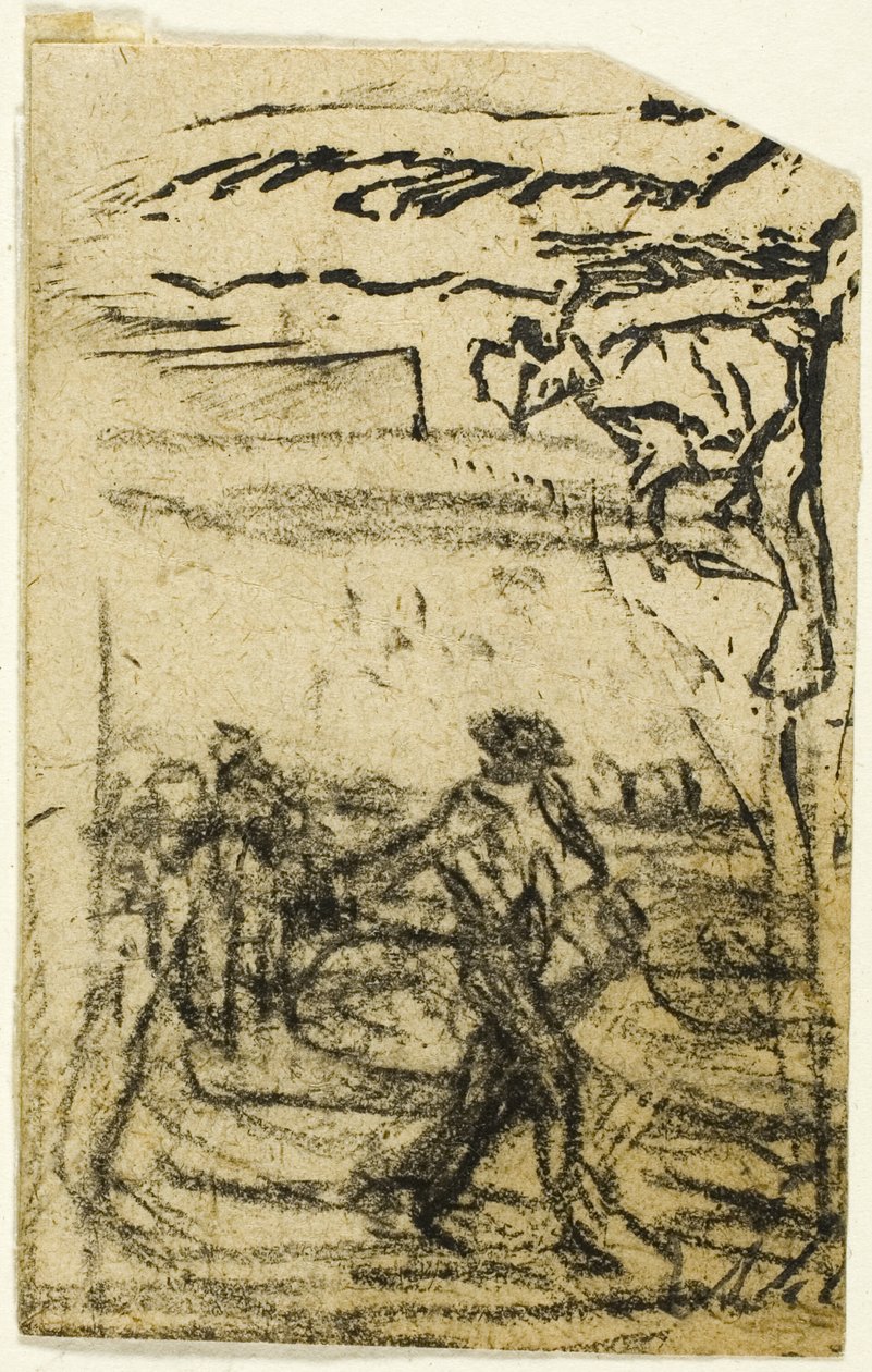 Bocetos, fragmento: Campesino sentado al pie de un árbol de Jean Francois Millet