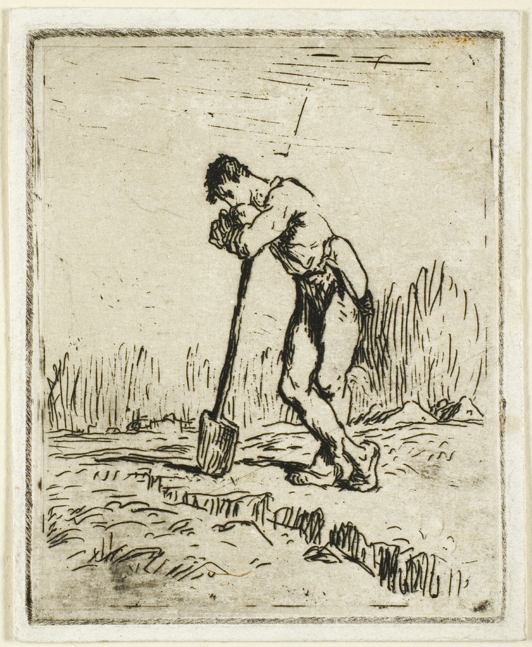 El Hombre Apoyado en su Pala de Jean Francois Millet