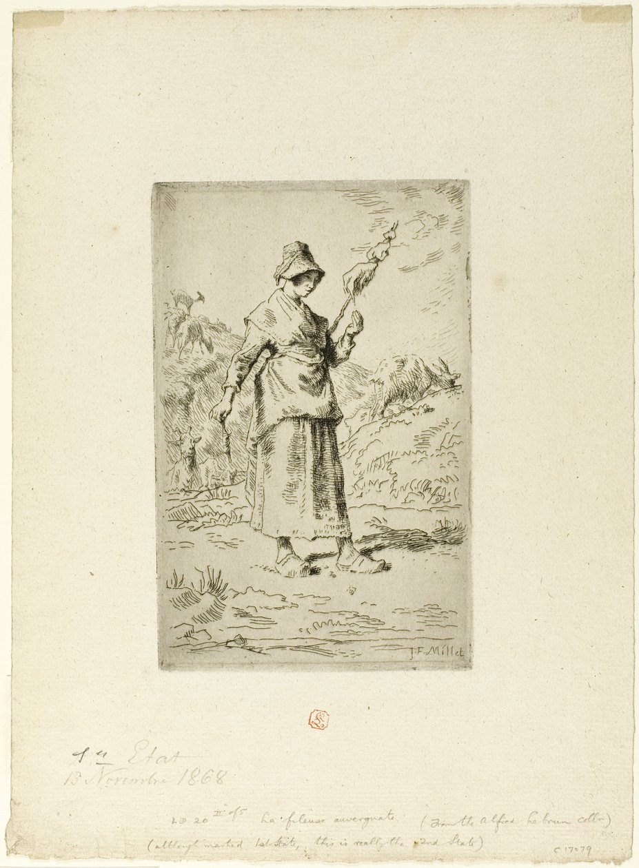 La hilandera de Jean-Francois Millet