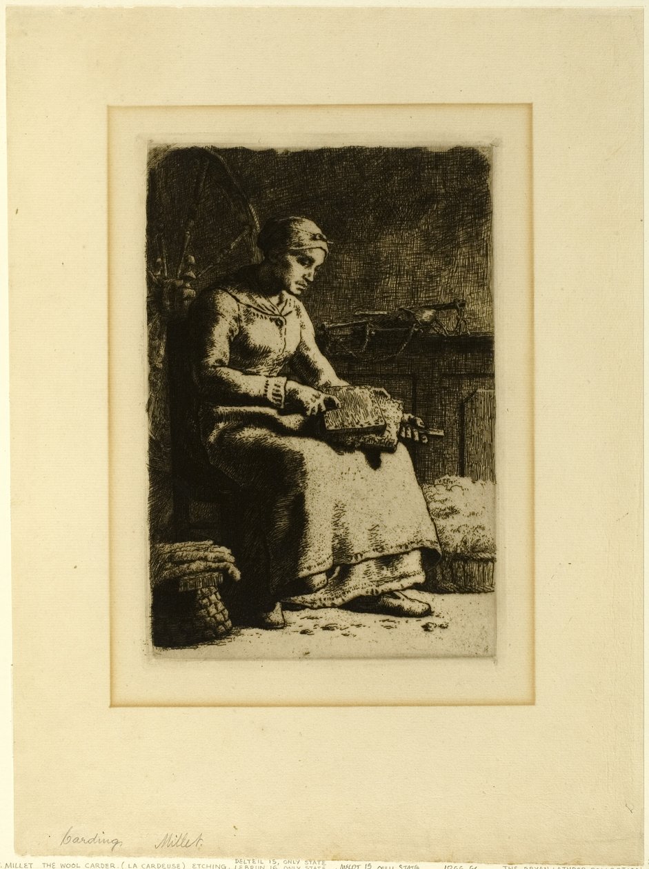 El tarjetero de lana de Jean Francois Millet