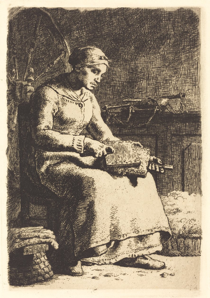 La Cardadora de Jean-Francois Millet