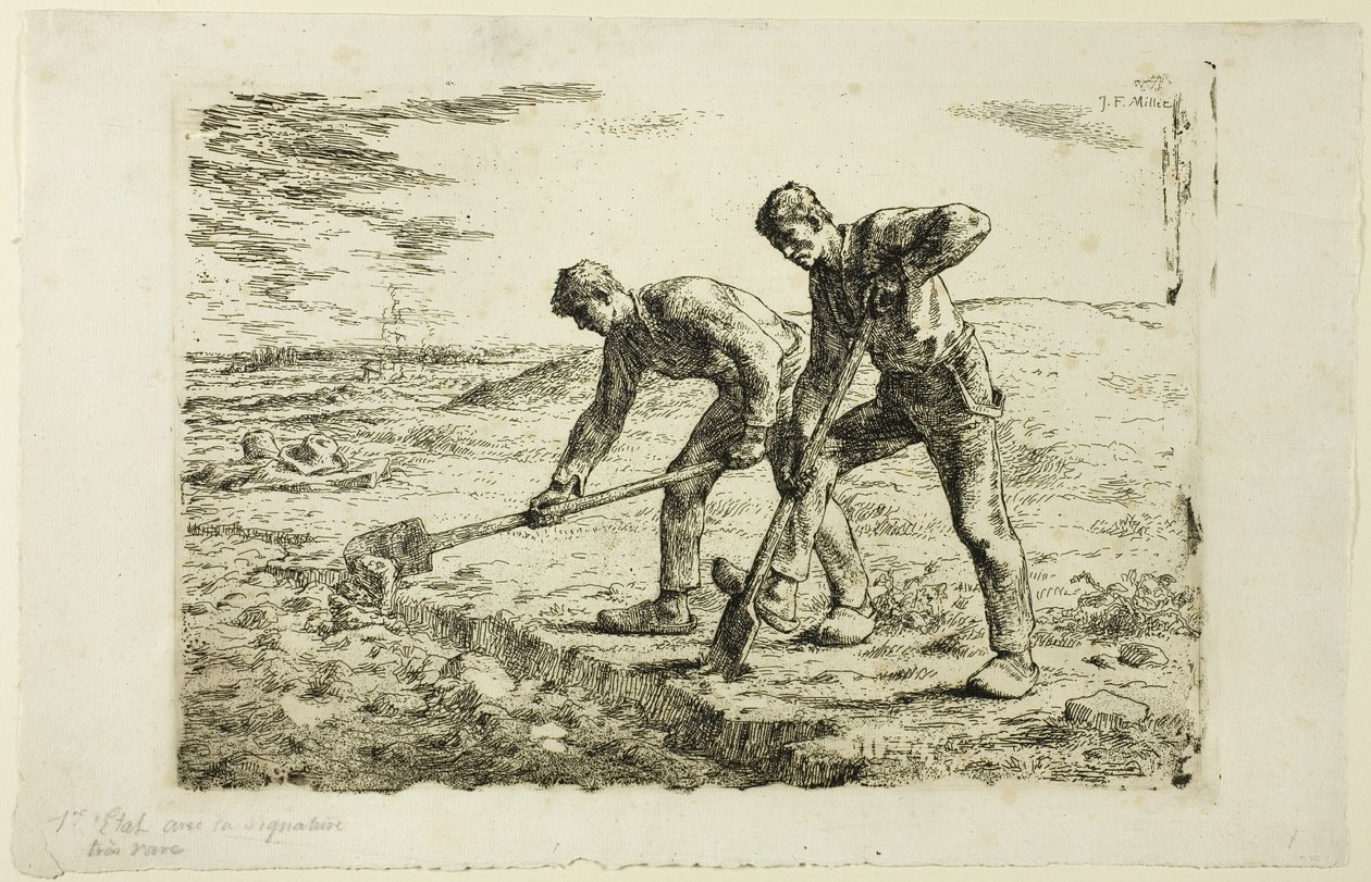 Dos hombres cavando de Jean Francois Millet