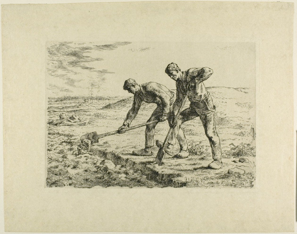 Dos hombres cavando de Jean Francois Millet