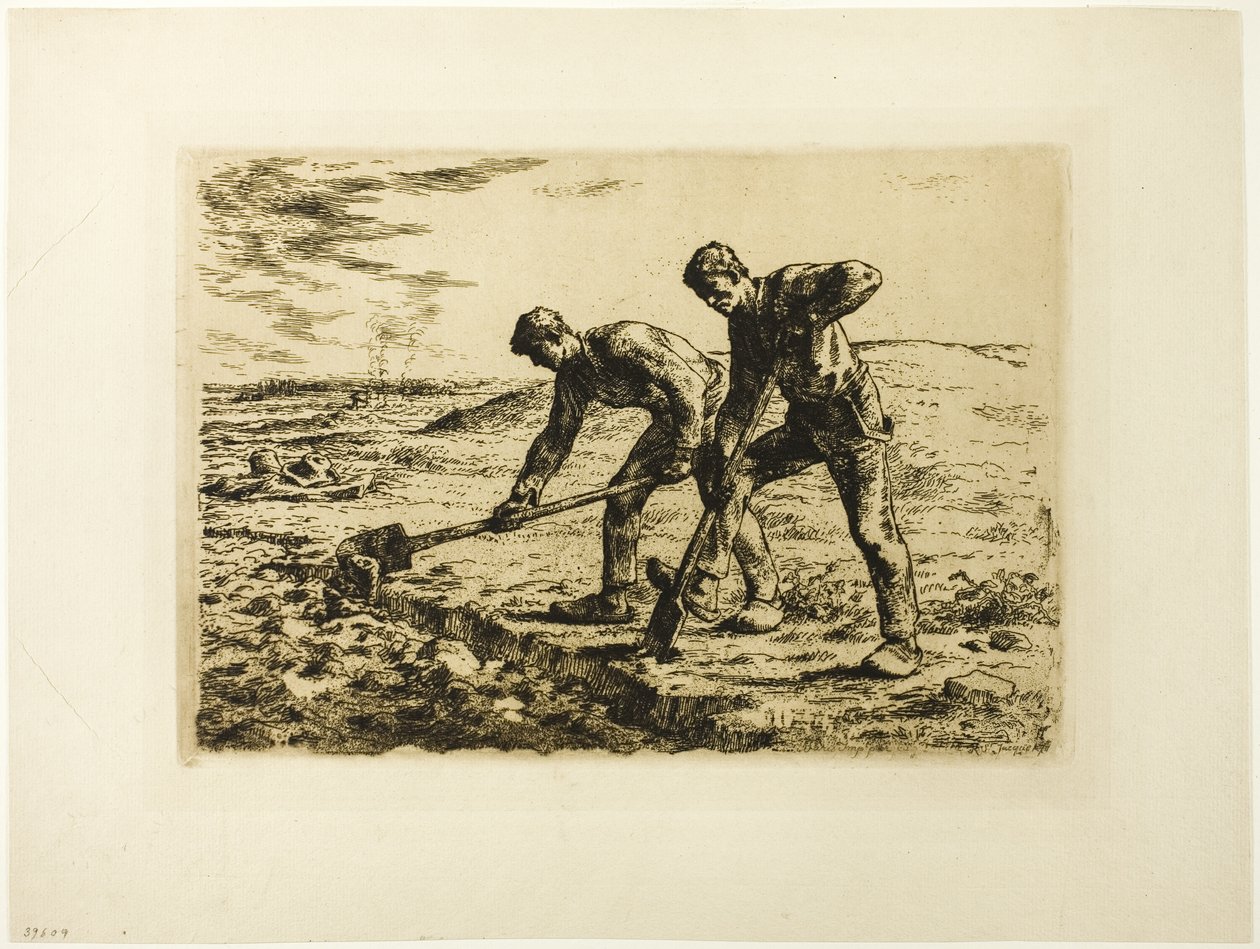 Dos hombres cavando de Jean Francois Millet