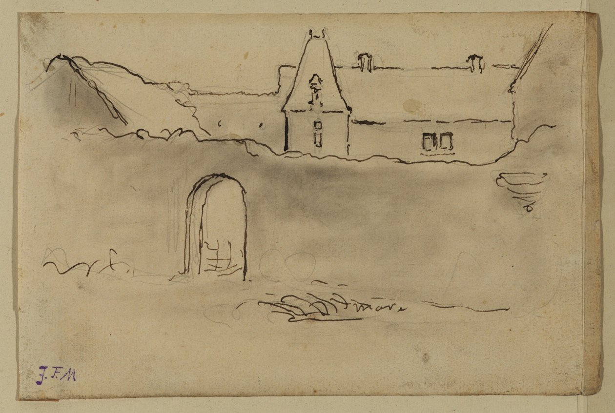 Vista de un castillo de Jean Francois Millet