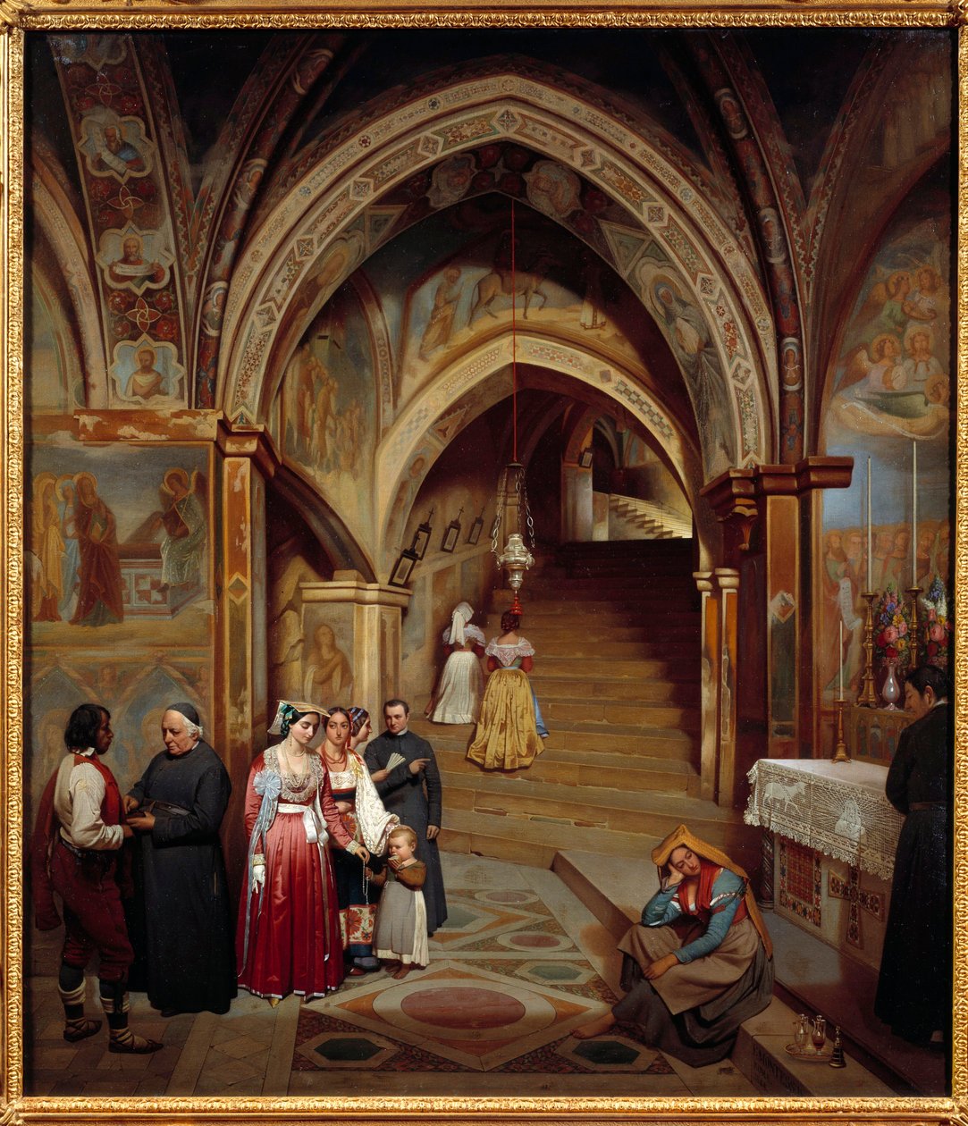 Vista de la iglesia del monasterio benedictino de San Subiaco de Jean Francois Montessuy